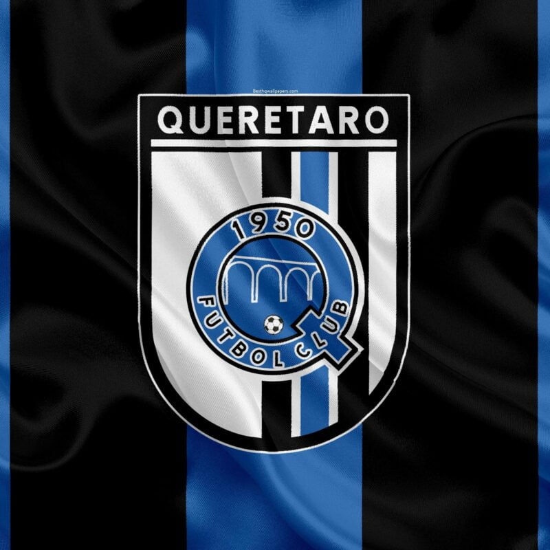 Logo del Querétaro Fútbol Club con los colores azul y negro.
