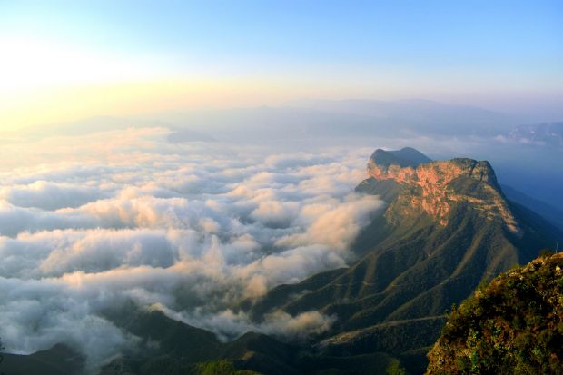 VMar de nubes visto desde el Mirador Cuatro Palos en la Sierra Gorda de Querétaro.