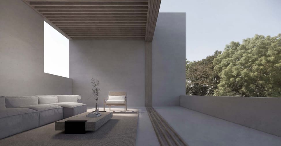 sala de lujo viñedos del polo queretaro suntuo (4) vista de sala de casa diseño moderno y minimalista en Viñedos del Polo, Querétaro. Un desarrollo exclusivo que combina viñedos privados y residencias premium.