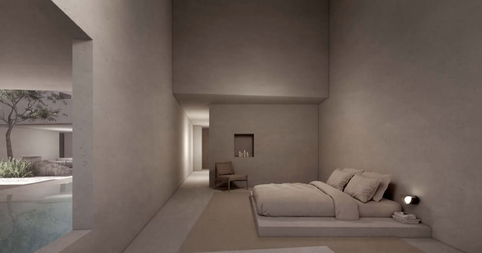 habitación de lujo viñedos del polo queretaro suntuo(2) habitación principal de Casa de lujo con diseño moderno y minimalista en Viñedos del Polo, Querétaro. Un desarrollo exclusivo que combina viñedos privados y residencias premium.