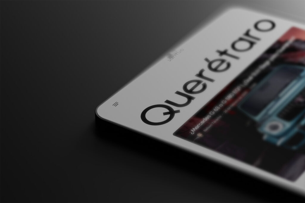 iphone 17 con imagen de página de inicio de SUNTUO-Guía de Lujo Curada de Querétaro-Juriquilla-el-Campanario