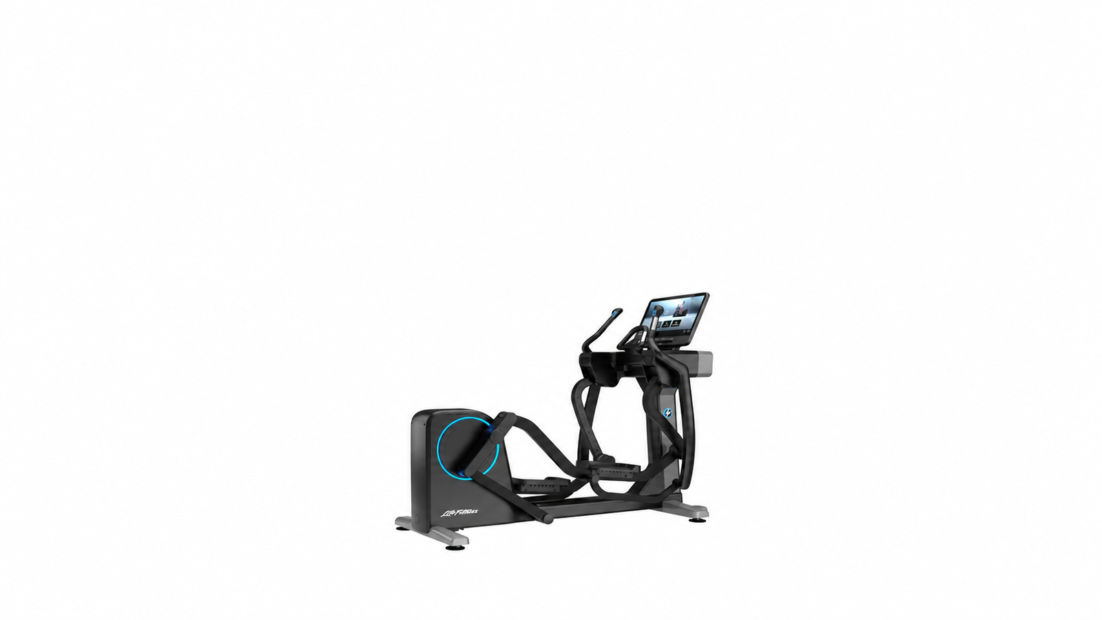 Elíptica Life Fitness Symbio Incline completa y centrada sobre fondo blanco