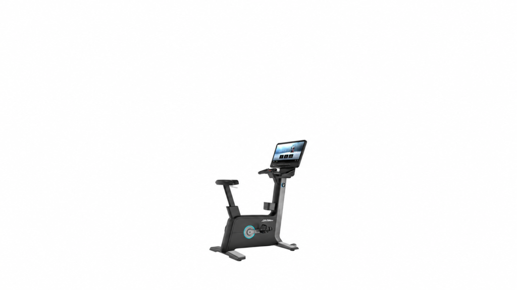 Bicicleta premium Life Fitness Symbio SwitchCycle completa, centrada sobre fondo blanco